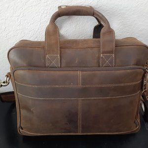 Top Choice Gifts for Men, Handcrafted Leather Laptop Bag with Multiple Compartme